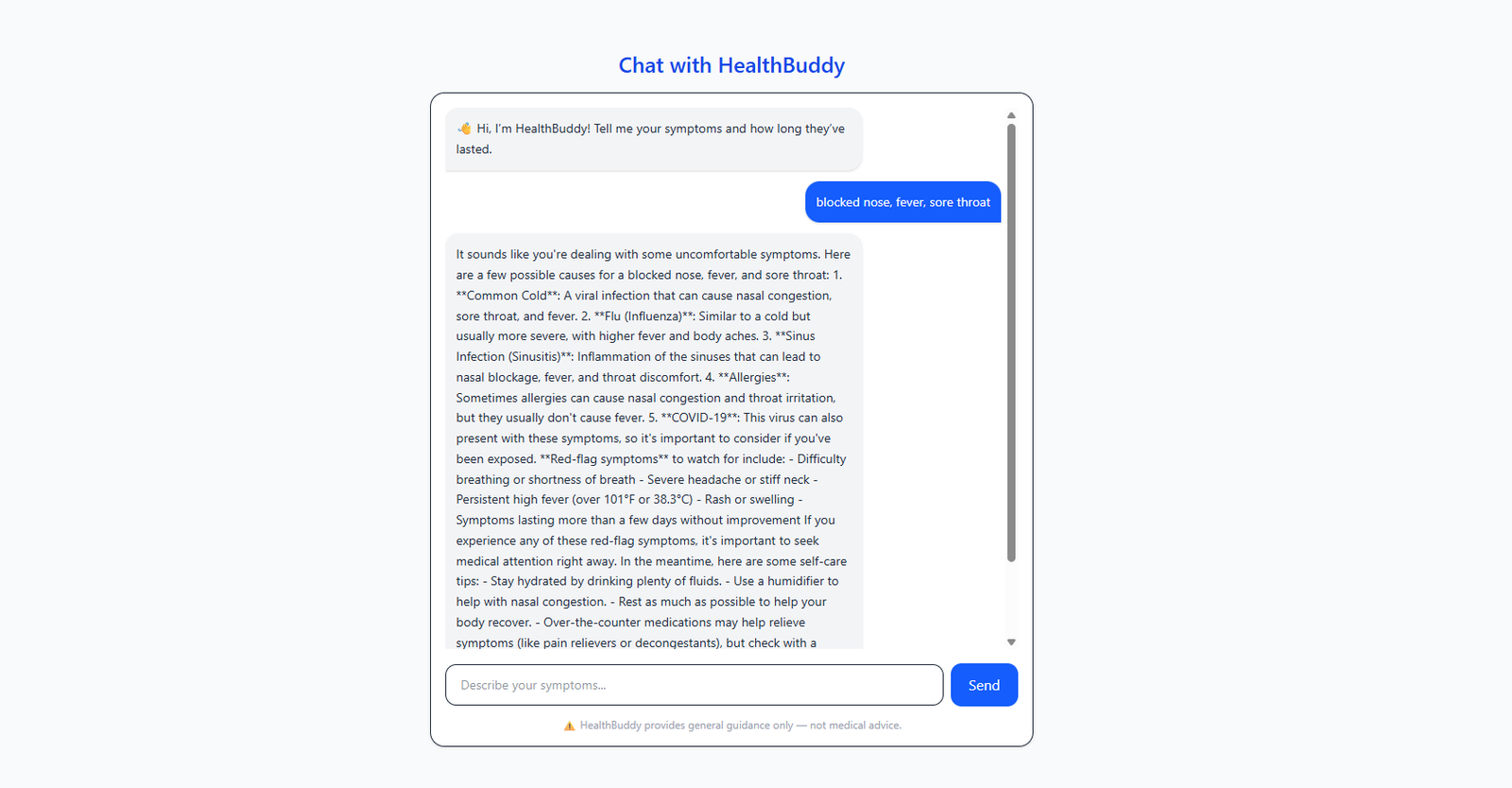 Health Buddy Chatbot